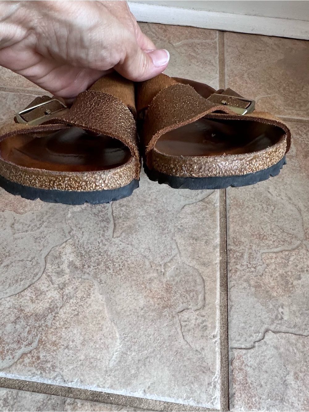 Birkenstock Siena metallic Allover Mink Suede Sandals Narrow - Picture 4 of 9
